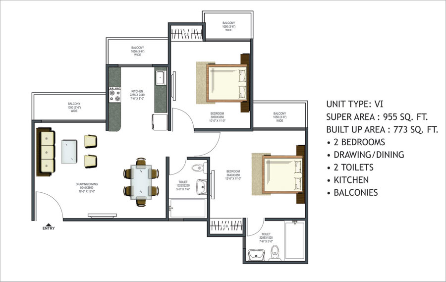 Unit Plans Prateek Wisteria Sector 77 Noida