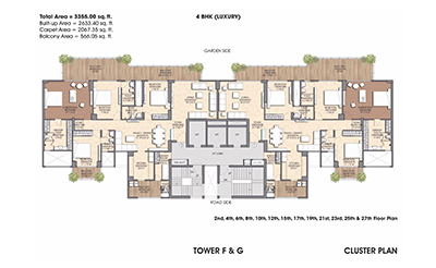 prateek canary 4bhk floor plan