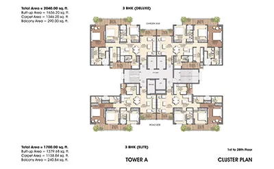 prateek canary 3bhk floor plan