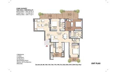 prateek canary 3bhk floor plan