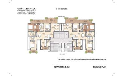 prateek canary 3bhk floor plan