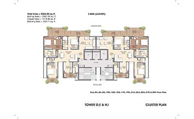 prateek canary 3bhk floor plan