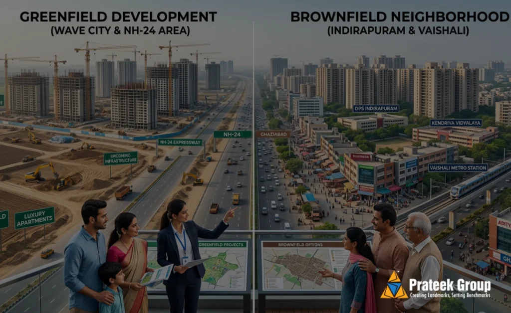 Greenfield vs Brownfield Development in Ghaziabad_ What Every Homebuyer and Investor Must Know COver