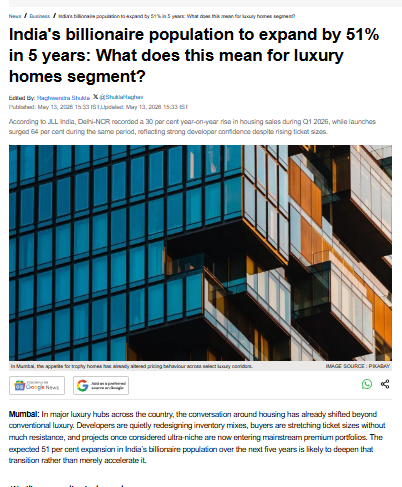 India’s billionaire population to expand by 51% in 5 years: What does this mean for luxury homes segment