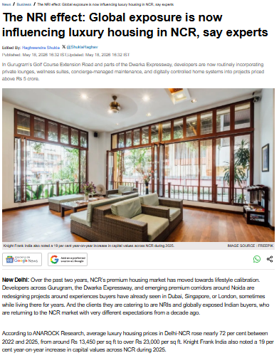 The NRI effect: Global exposure is now influencing luxury housing in NCR, say experts