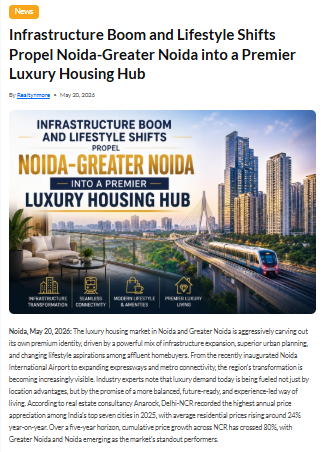 Infrastructure Boom and Lifestyle Shifts Propel Noida-Greater Noida into a Premier Luxury Housing Hub