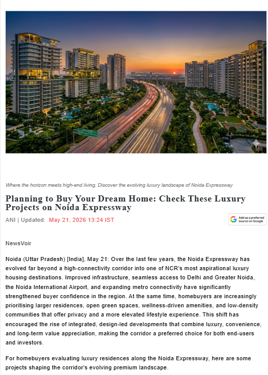 Planning To Buy Your Dream Home: Check These Luxury Projects on Noida Expressway