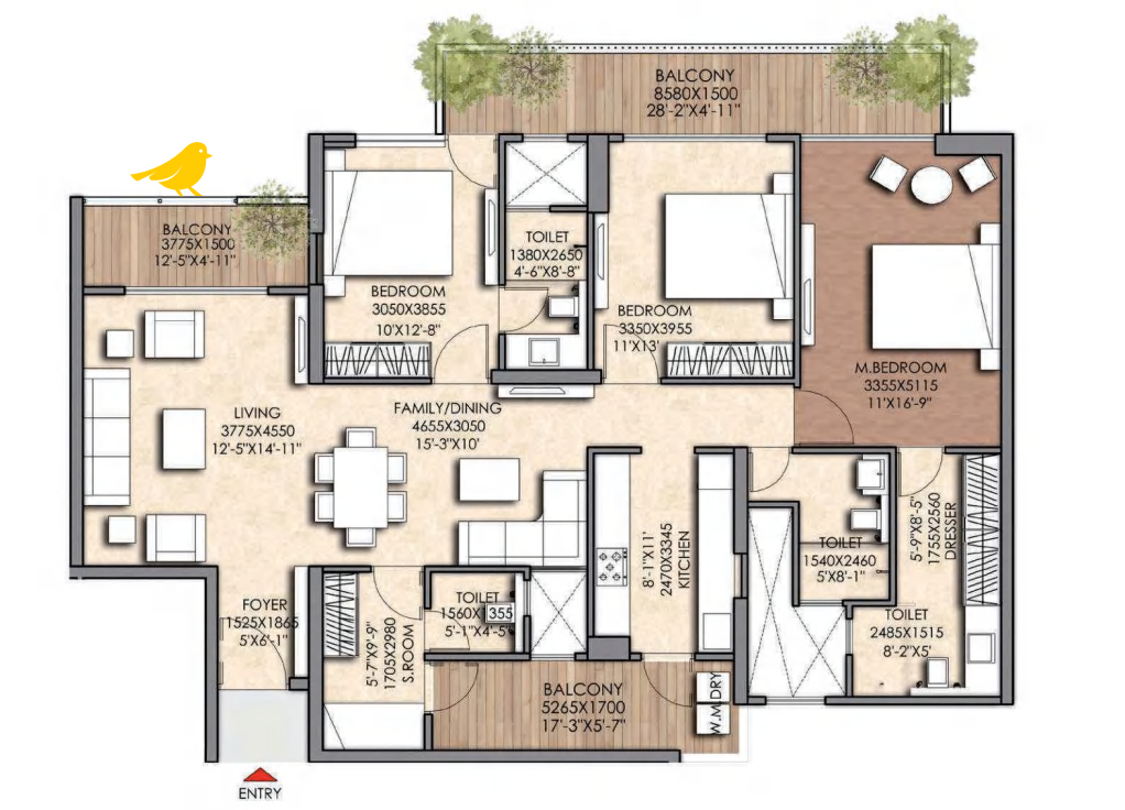 3 BHK Deluxe Unit