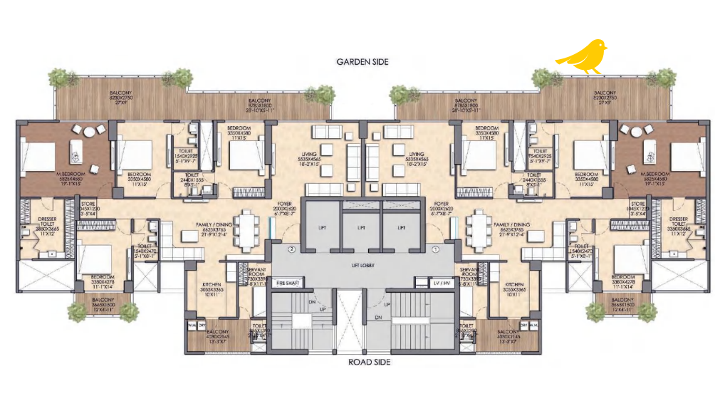 4 BHK Luxury Cluster Plan 1