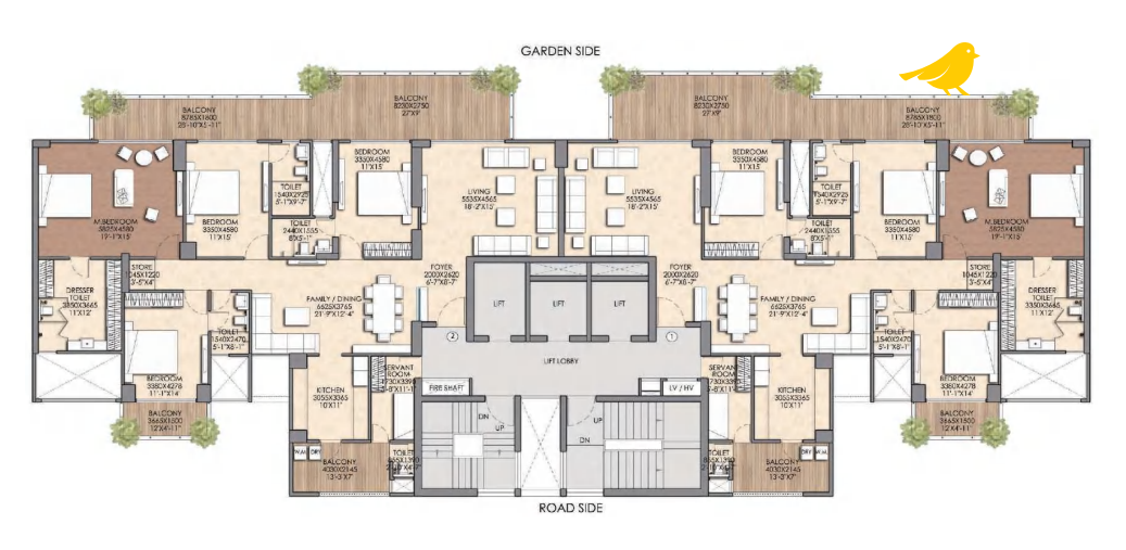 4 BHK Luxury Cluster Plan
