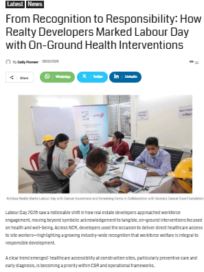 From Recognition to Responsibility: How Realty Developers Marked Labour Day with On-Ground Health Interventions