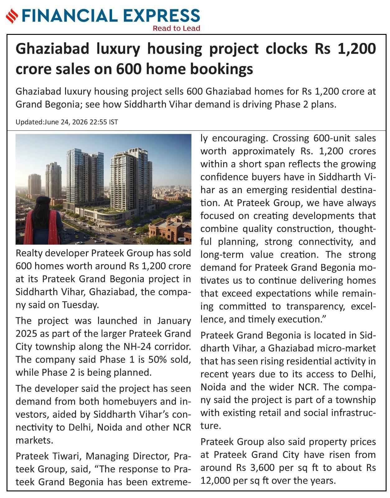 Ghaziabad luxury housing project clocks Rs 1,200 crore sales on 600 home bookings