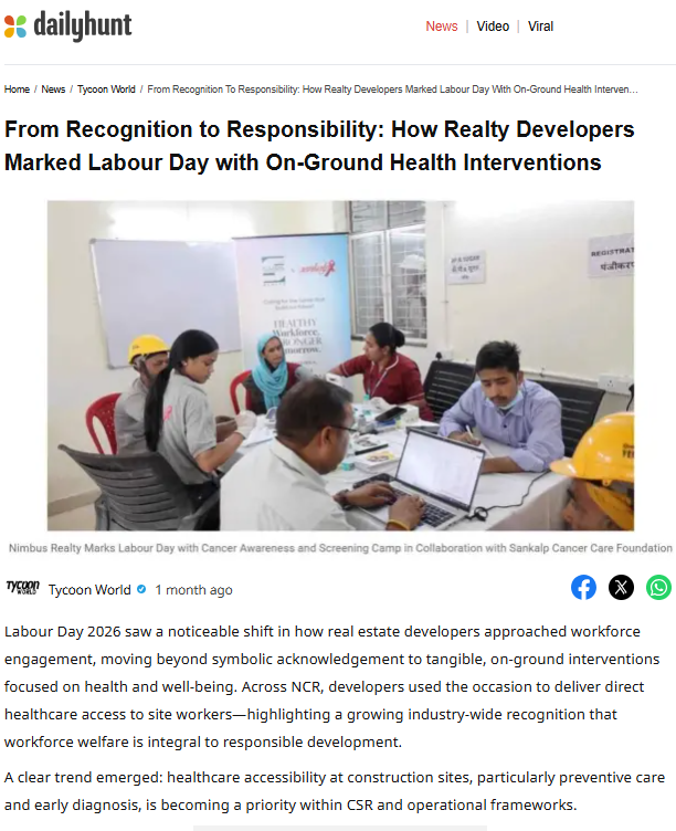 From Recognition to Responsibility: How Realty Developers Marked Labour Day with On-Ground Health Interventions