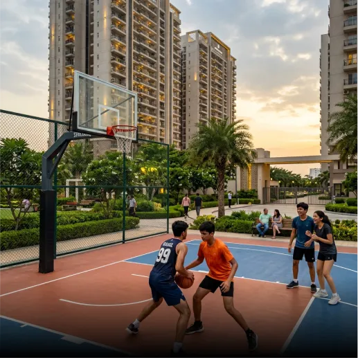 Half basketball court