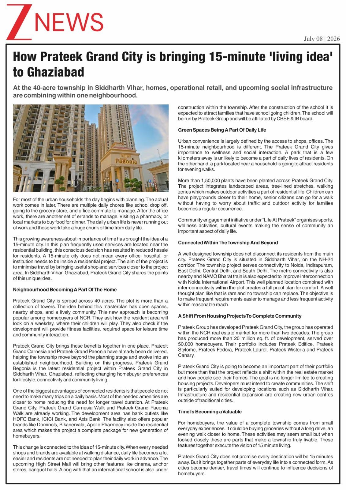How Prateek Grand City is bringing 15-minute ‘living idea’ to Ghaziabad