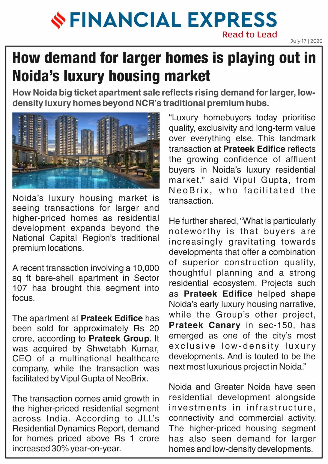 How demand for larger homes is playing out in Noida’s luxury housing market