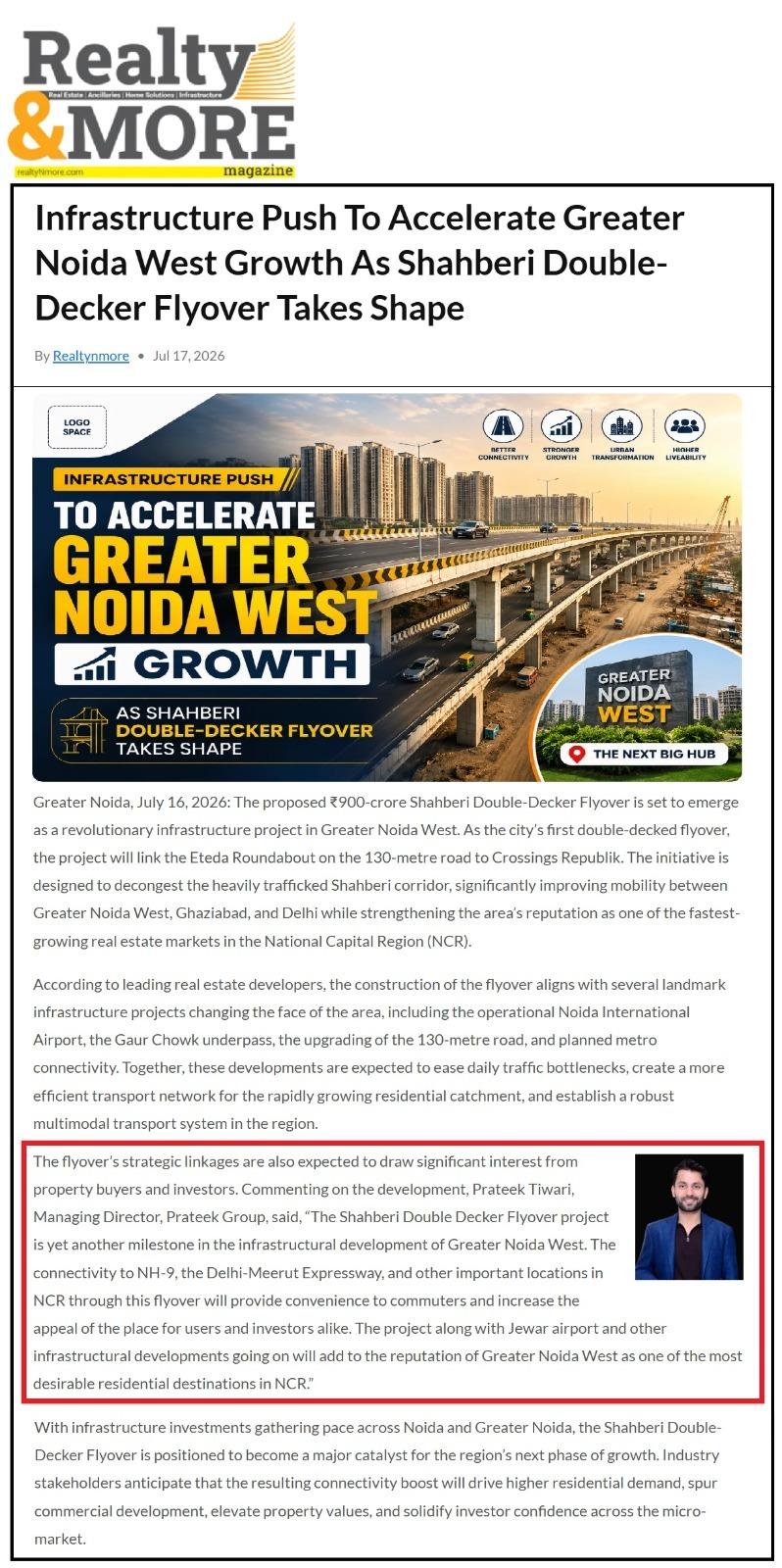 Infrastructure Push To Accelerate Greater Noida West Growth As Shahberi Double-Decker Flyover Takes Shape