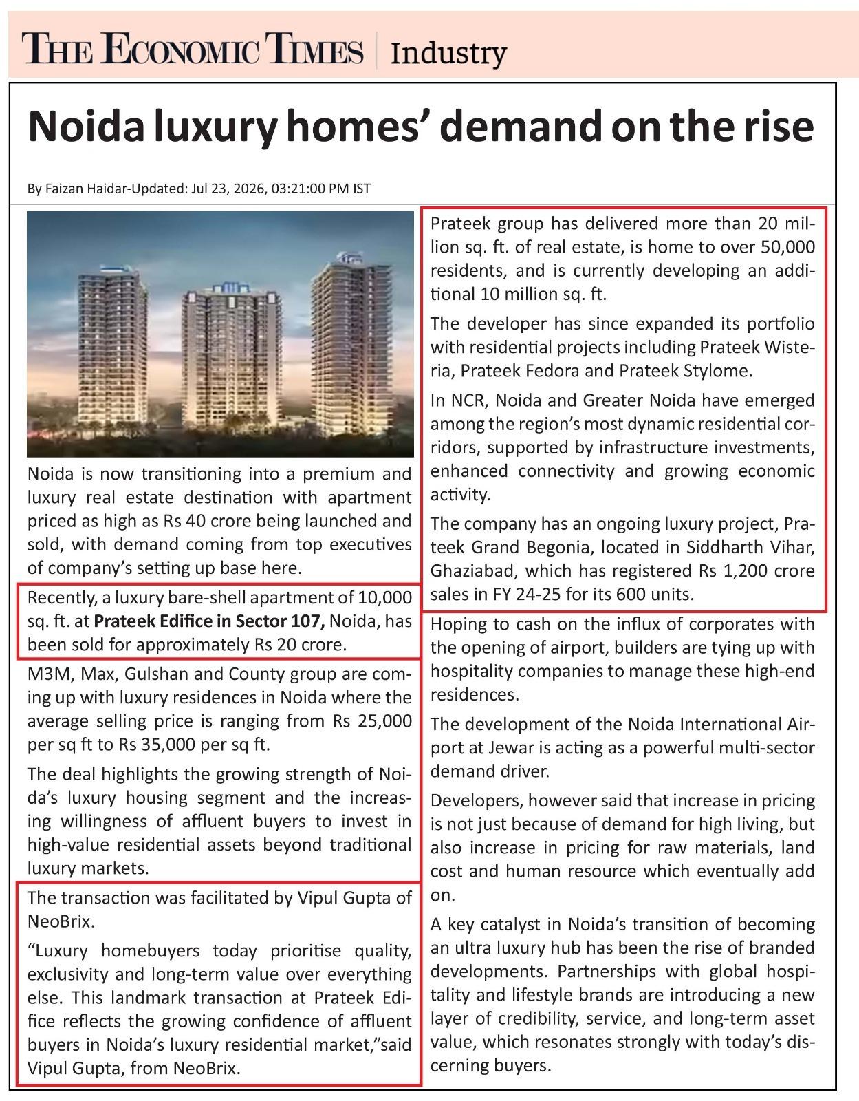 Noida luxury homes’ demand on the rise
